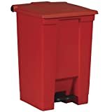 Rubbermaid Commercial Products FG614400RED Slim Jim Front Step On Trash Can, Red, 12 Gallon