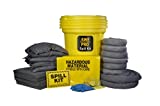 AWF PRO 30 Gallon Universal Spill Kit - 81 Pieces. Perfect for Absorbing Spills of Oils, Coolants, Solvents, & Water. Includes 30g DOT Approved Drum, Universal Socks, Pads & Pillows, & Accessories