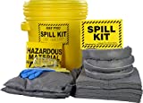 AWF PRO 20 Gallon Universal Spill Kit - 59 Pieces. Perfect for Absorbing Spills of Oils, Coolants, Solvents, & Water. Includes 20g DOT Approved Drum, Universal Socks, Pads & Pillows, & Accessories