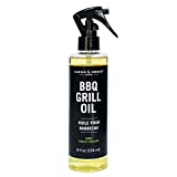 CARON & DOUCET - BBQ Grill Cleaner Oil | 100% Plant-Based & Vegan | Best for Cleaning Barbeque Grills & Grates | Use with Wooden Scrapers, Brushes, Accessories & Tools | Great Gift for Dad! (8oz)
