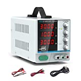 30V/ 10A DC Power Supply, Dr.meter Variable 4-Digits LED Display Power Supply, Multifuncitonal and Switching DC Regulated Power Supply with USB Interface, Alligator Leads US Power Cord for Laboratory