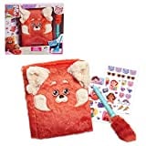 Just Play Disney and Pixar Turning Red Plush Secret Journal with UV Light Pen, Hidden Compartment, and Sticker Sheets, (96609)