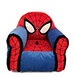 Idea Nuova Marvel Spiderman Figural Bean Bag Chair with Sherpa Trim, Ages 3+, Polyester, Red, Medium