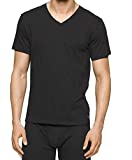 Calvin Klein Men's Cotton Classics Multipack V Neck T-Shirts, Black, Small