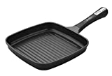 Griddle Pan for Stove Top Lighter Than Cast Iron - Non-Stick Grill Pan with Build in Thermometer Suitable for All Stoves Including Induction - Square Frying Pan by Jean Patrique