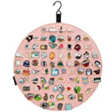 PACMAXI Hanging Brooch Pin Display Holder, Wall Pin Collection Storage Organizer, Cute Pin Banner Case Hold Up to 76 Pins.(Pins not Included) (Pink)