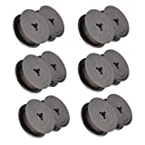 BIGGER Universal Typewriter Ribbon Twin Spool, 2" Spool Diameter, 1/2" Ribbon Wide, Black, 6-Pack