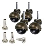 Skelang 2 Inch Ball Caster Stem Caster Wheel with Sockets, Vintage Antique Swivel Caster for Furniture, Sofa, Chair, Cabinet,Pack of 4