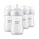 Philips AVENT Natural Baby Bottle with Natural Response Nipple, Clear, 9oz, 4pk, SCY903/04