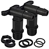 3/4" Drum Tap Spigot Faucet Pail Taps with EPDM Gasket Polypropylene Construction Plastic Manual Handle Jumbo Drum Faucet for Plastic Gallon Drums by GwenBï¼ˆBlack 2PCSï¼‰