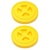 QWORK Seal Lid, 2 Pack 5 Gallon Seal Storage Container Plastic Bucket Lids, Food Grade, Industrial Storage, Yellow