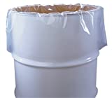 55 Gallon Clear Plastic Drum Liners, Food Grade, 38" x 63", 4-Mil, Roll of 50