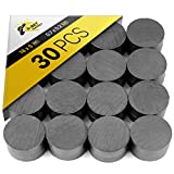 Craft Magnets - 18 mm (.709 inch) Round Disc Ceramic Magnets - Flat Circle Magnets for Crafts, Science & DIY - Ferrite Small Magnets Perfect for Refrigerator, Whiteboard, Fridge - 30 PCs