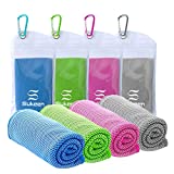 [4 Pack] Cooling Towel (40"x12"), Ice Towel, Soft Breathable Chilly Towel, Microfiber Towel for Yoga, Sport, Running, Gym, Workout,Camping, Fitness, Workout & More Activities