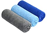 SINLAND Microfiber Gym Towels Workout Sports Fitness Sweat Towel Fast Drying 3 Pack 16 Inch X 32 Inch