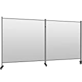 VEVOR Office Partition 142" W x 14" D x 72" H Room Divider Wall 2-Panel Office Divider Folding Portable Office Walls Dividers with Non-See-Through Fabric Room Partition Gray for Room Office Restaurant