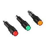 Yeeco 3 PCS LED Indicator Light 12V 8mm 5/16'' EnergyÂ Saving IndicatorÂ Light Signal Lamp Flush Panel Mount 8mm- Red Yellow Green