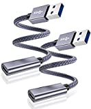 USB C Female to USB 3.0 Male Cable Adapter 2 Pack,5Gbps GEN 1 Type A Connector for MagSafe Charger,iPhone 11 12 Mini Pro Max XR SE,M1 iPad 8 8th Generation,Samsung Galaxy S21 21 Plus Ultra,13,Z Fold