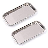 NUOMI Medical Surgical Tray Stainless Steel Instrument Trays Organizer 2 Pack Dental Procedure Tray Tools
