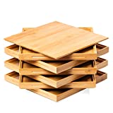 Jigsaw Puzzle Sorting Trays in Bamboo - Stackable Wooden Puzzle Accessory and Organizer | Storage Solution - 6 Trays 10” x 10” with a lid for Puzzles up to 1200 Pieces | Gift Box Included