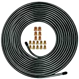 3/16 Brake Line Tubing Kit - MuHize 25 Ft. of Flexible PVF-Coated Steel Tube Roll Fuel Line Coil Transmission Line 25 ft 3/16 (Includes 16 Inverted Flare Fittings)