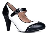 J. Adams Kym Mary Jane Oxford Heels - Round Toe Rockabilly Pumps Shoes Women