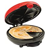 Taco Tuesday EQM8 6-Wedge Electric Quesadilla Maker with Extra Stuffing Latch, Red