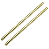 2PCS Brass Solid Round Rod Lathe Bar Stock, 1/2 inch in Diameter 12 inch in Length