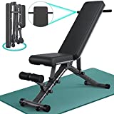 BARWING 10-5-4-2 Weight Bench Adjustable Exercise | 800 LB Heavy Incline Decline Bench Press for Home Gym More Stable and Posture Adjustments | 5 Min Easy Assembly Foldable Training Lifting Bench | Dragon Flag Handle for Abdominal Arm Workout