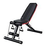 Ativafit Adjustable Weight Bench for Full Body Workout Multi-Purpose Utility Weight Bench Foldable Flat Bench Press for Home Gym (Black)