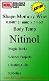 Kellogg's Research Labs, Body Temp 95Â°F (35Â°C), 0.040" (1.0mm) Shape Memory Nitinol Wire, 5 feet