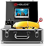 Pipe Inspection Camera,HBUDS Pipeline Drain Industrial Endoscope,30M/100ft IP68 Waterproof Snake Video System with 7 Inch LCD Monitor 1000TVL Sony CCD DVR Recorder Sewer Camera(Free 8GB SD Card)