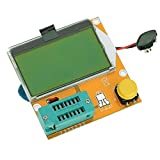 HiLetgo LCR-T4 Multifunctional Resistor Capacitor Diode SCR Inductor Triode MOSFET Tube Meter Tester component tester kit 9V with 128 * 64 Green Backlight LCD Display