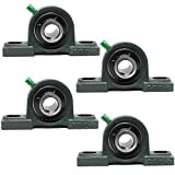 PGN - UCP204-12 Pillow Block Mounted Ball Bearing - 3/4" Bore - Solid Cast Iron Base - Self Aligning (4 Pack)