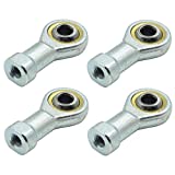 PHITUODA 6mm Inside Dia Rod End Bearing Self Lubricating, M6 x 1.0 Female Thread Connector Joint, SI6T/K Rod End Ball Bearing, Pack of 4