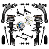 Detroit Axle - Complete 16pc Suspension Kit - Front Strut Assemblies, Wheel Hub Bearings, Lower Control Arms w/Ball Joints, Inner Outer Tie Rod Ends,Sway Bar Links - FWD Models