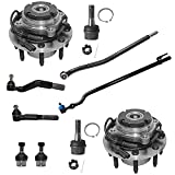 Detroit Axle - 4WD SRW Front Wheel Hub Bearing Ball Joints Inner and Outer Tie Rods for Ford F-350 F-250 SD Excursion w/ABS - 10pc Set