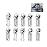 10Pcs Female Rod End, Rod End Bearing Steel Female, M4 Left and Right Threaded Rod End Joint Bearing