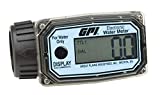 GPI 113255-4, 01N31GM Nylon Turbine Water Flowmeter with Digital LCD Display, 3-30 GPM, 1-Inch FNPT Inlet/Outlet