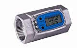 Epidioxi Turbine Flow Meter Electronic Digital Flow-Meter Stainless Steel Liquid Water Diesel Gasoline Methanol Kerosene Oil (2 inch Internal Thread Gauge)