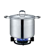 CONCORD Stainless Steel Stock Pot with Glass Lid (Induction Compatible) ((10 QT)