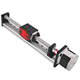 FUYU FSL40 Linear Guide Slide Table Ball Screw Motion Rail CNC Linear Guide Stage Actuator Motorized Nema 23 Stepper Motor[200mm Stroke]