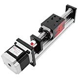 FUYU FSL40 Linear Guide Slide Table Ball Screw Motion Rail CNC Linear Guide Stage Actuator Motorized Nema 23 Stepper Motor[100mm Stroke]