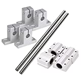 CNBTR Horizontal 8mm Dia Linear Motion Ball Bearing Slide Bushing &200mm Linear Shaft Optical Axis with Rod Rail Support Set