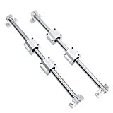 CHUANGNENG 2PCS Linear Rail 500mm 12mm Dia Linear Motion Ball Bearing with Slide Bushing &500mm Linear Shaft Optical Axis with Rod Rail Support Set