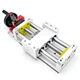 Linear Stage Actuator 100mm Ballscrew 1605 Double Optical Axis Linear Rail Guide Manual Slide Stage C7 with Ruler for CNC Router Z-axis