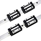 Linear Rail 2PCS HGR15-200mm Linear Guide Rail with 4PCS HGH15CA Bearing Block Set Slide Guideway Shaft Rod for DIY CNC