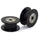HJ Garden 2PCS 20 Teeth 3mm Bore Idler Timing Pulley with Bearing 2GT Aluminium Alloy H Type GT2 Synchronous Wheel Without Teeth for 6mm Width Belt 3D Printer CNC Mechanical Drive