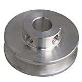 BQLZR 31x15x8MM Silver Aluminum Alloy Single Groove 8MM Fixed Bore Pulley for Motor Shaft 3-5MM PU Round Belt