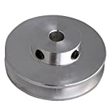 BQLZR 41x16x6MM Silver Aluminum Alloy Single Groove 6MM Fixed Bore Pulley for Motor Shaft 3-5MM PU Round Belts